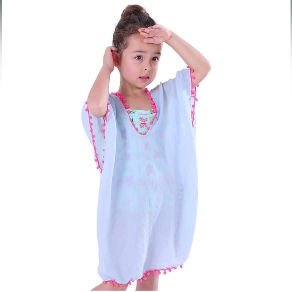 NWOT Colorful Pom Pom Pool Beach Swimsuit Coverup - Picture 1 of 3